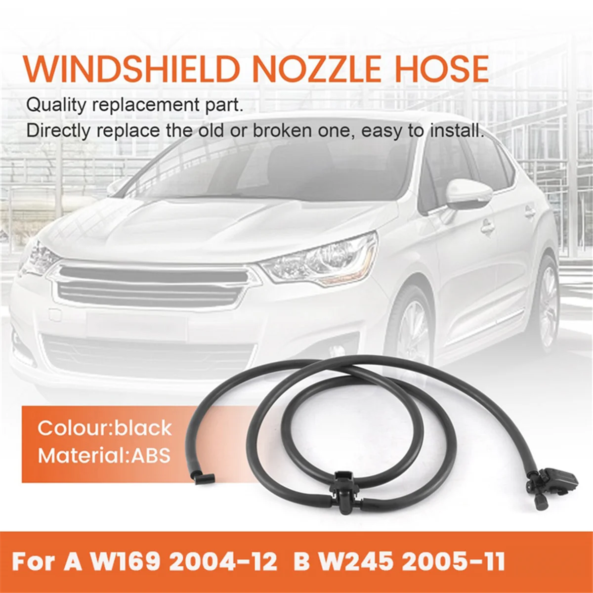 A1698600492 New Windshield Windscreen Washer Nozzle Jet Hose for Mercedes-Benz A W169 2004-12 / B W245 2005-11 No Heated