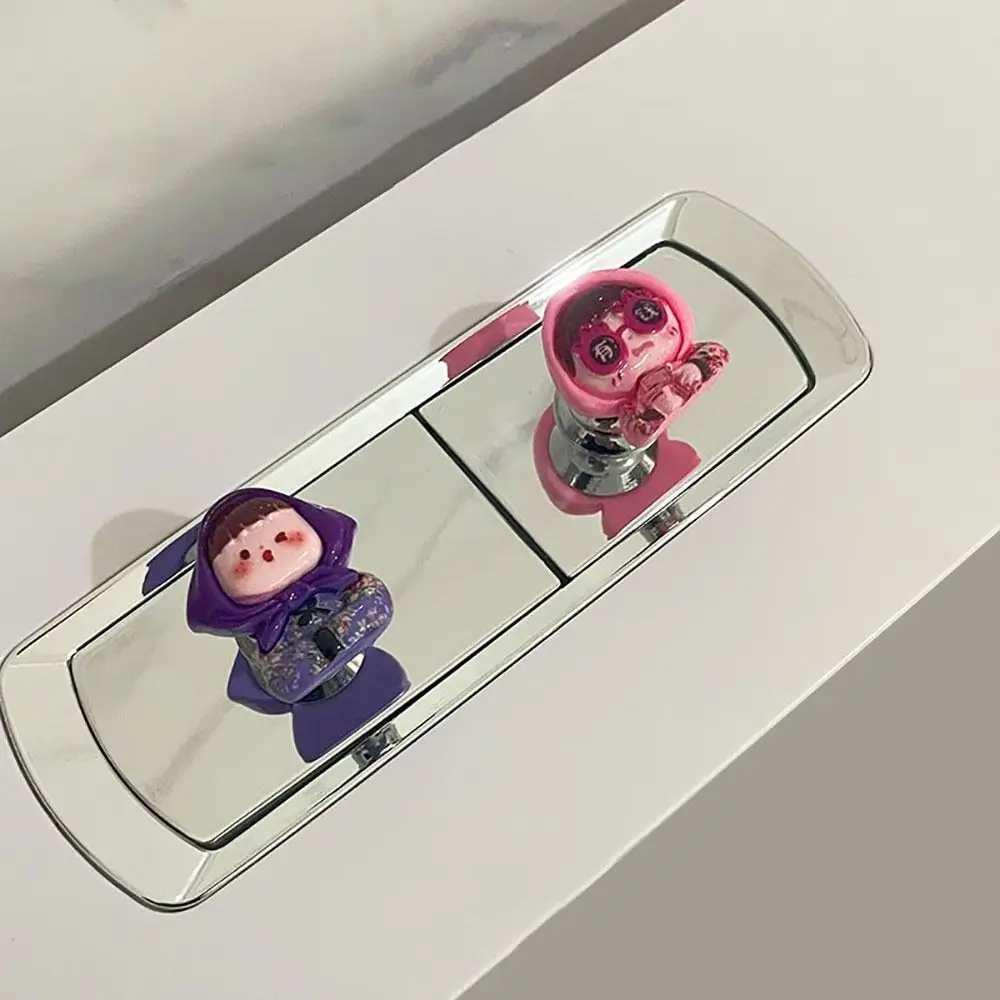 Bathroom Supplies Toilet Tank Button Sturdy Cartoon Kawaii Toilet Flush Button Toilet Press Handle