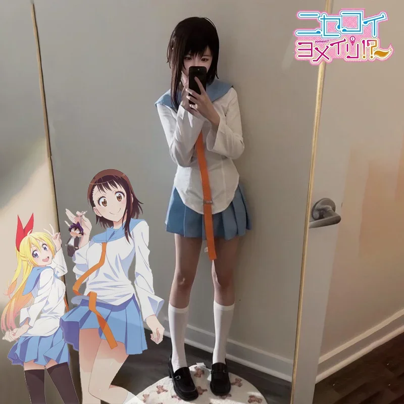 

New Anime Nisekoi Kirisaki Chitoge Onodera Kosaki Cosplay Costume Adult Women Skirt High School Uniform JK Casual Cute Outfits