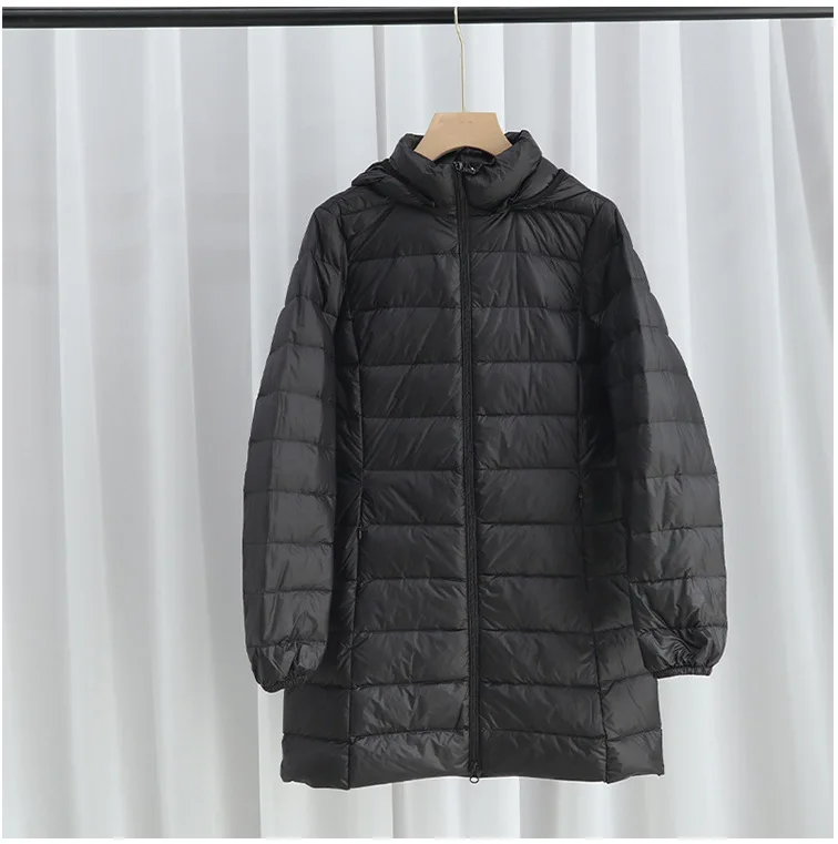 

Autumn and Winter New Women's Down Jacket Hooded Loose Straight Tube Lightweight Down Jacket