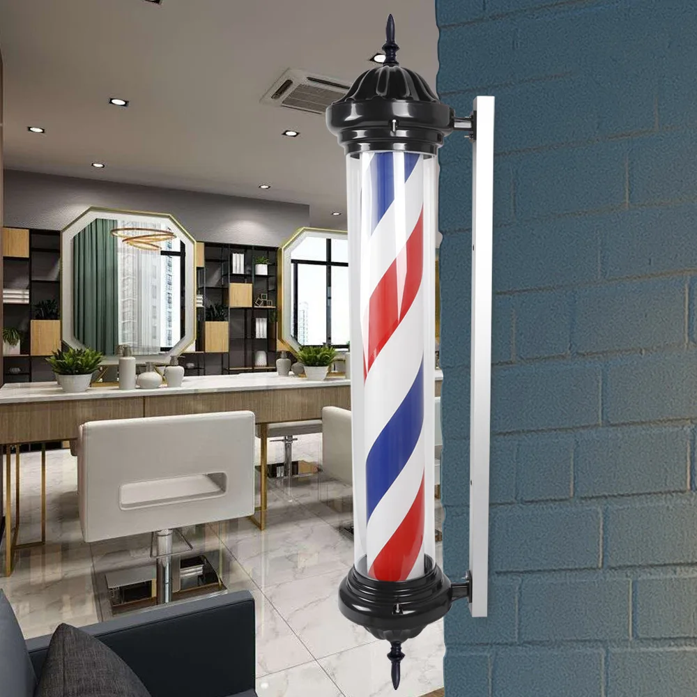 Barbershop Rotating Light Wall Mount Waterproof  Fixture Rotating Stripes Barber LED Light Classic Signs for Outdoors Hair Salon