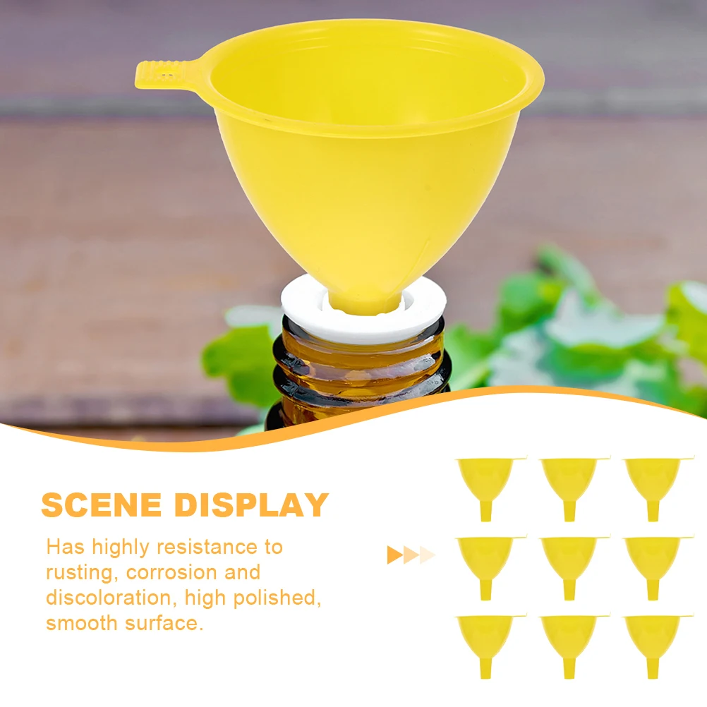 

16 Pcs Experimental Funnel Laboratory Plastic Filling Funnels Yellow Scientific