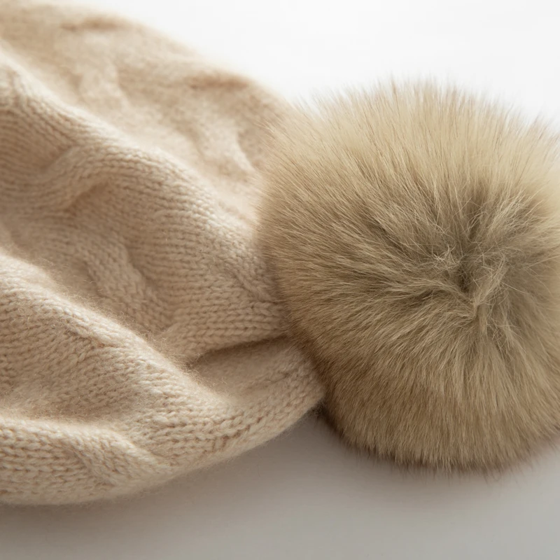 Hot Selling Winter Hat Cashmerer Hats For Unisex Fashion Twist Wool Knitted Warm Beanie Hats Women Solid Adult Cover Head Cap