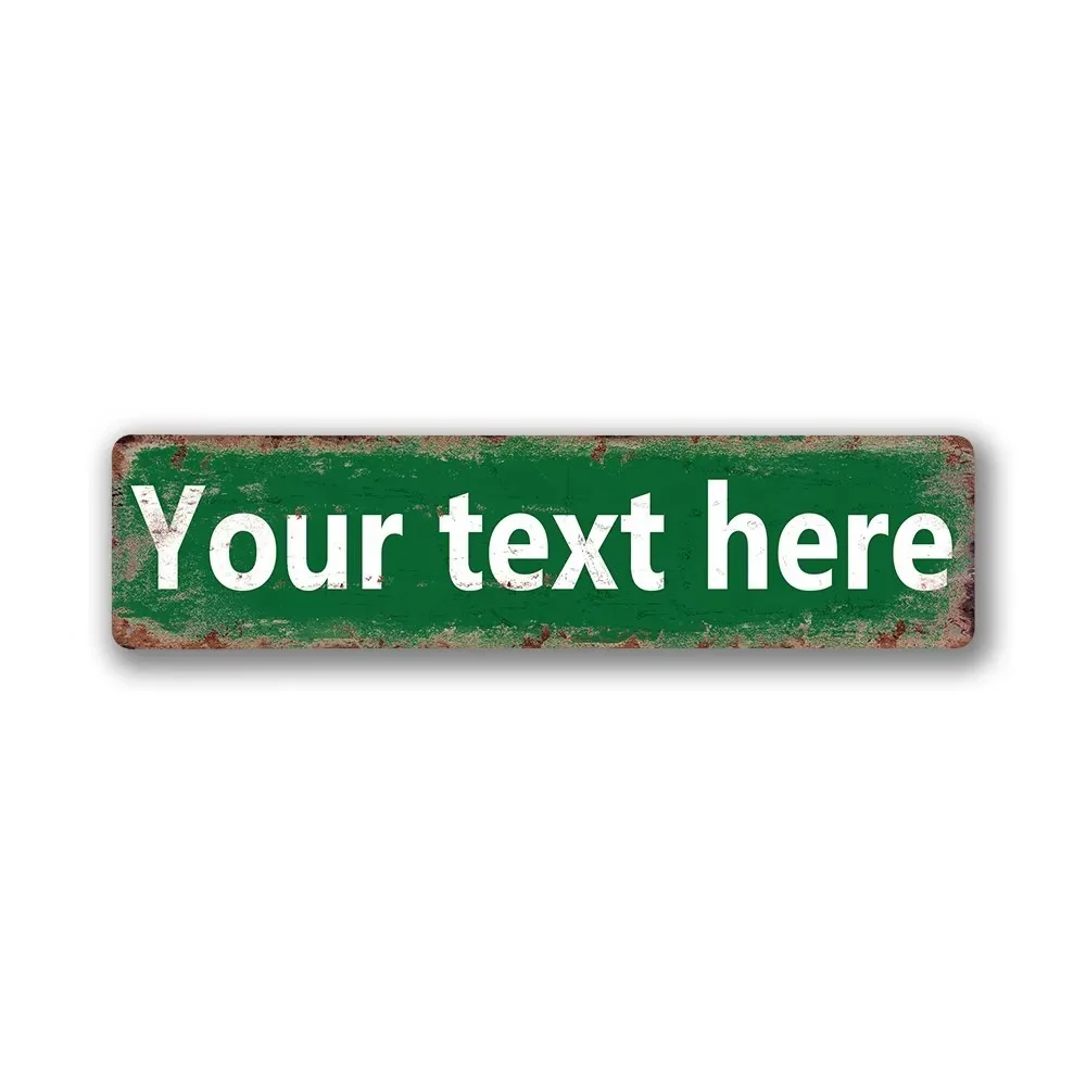 CIFbuy Full Distressed Vintage Dark Green Aluminum Sign,Personalized Text Decor (Only For Decoration)