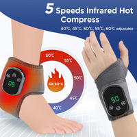 Electric Heating Vibration Hand Massager Wireless Wrist Band Hot Therapy Hand Foot Ankle Joint  Protection Wrist Band Pad Brace