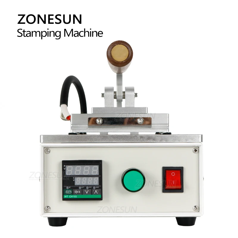 ZONESUN Manual Digital Control Hot Foil Stamping Machine Letter Set Heat Press Machine Leather Embossing Tools for Leathercraft