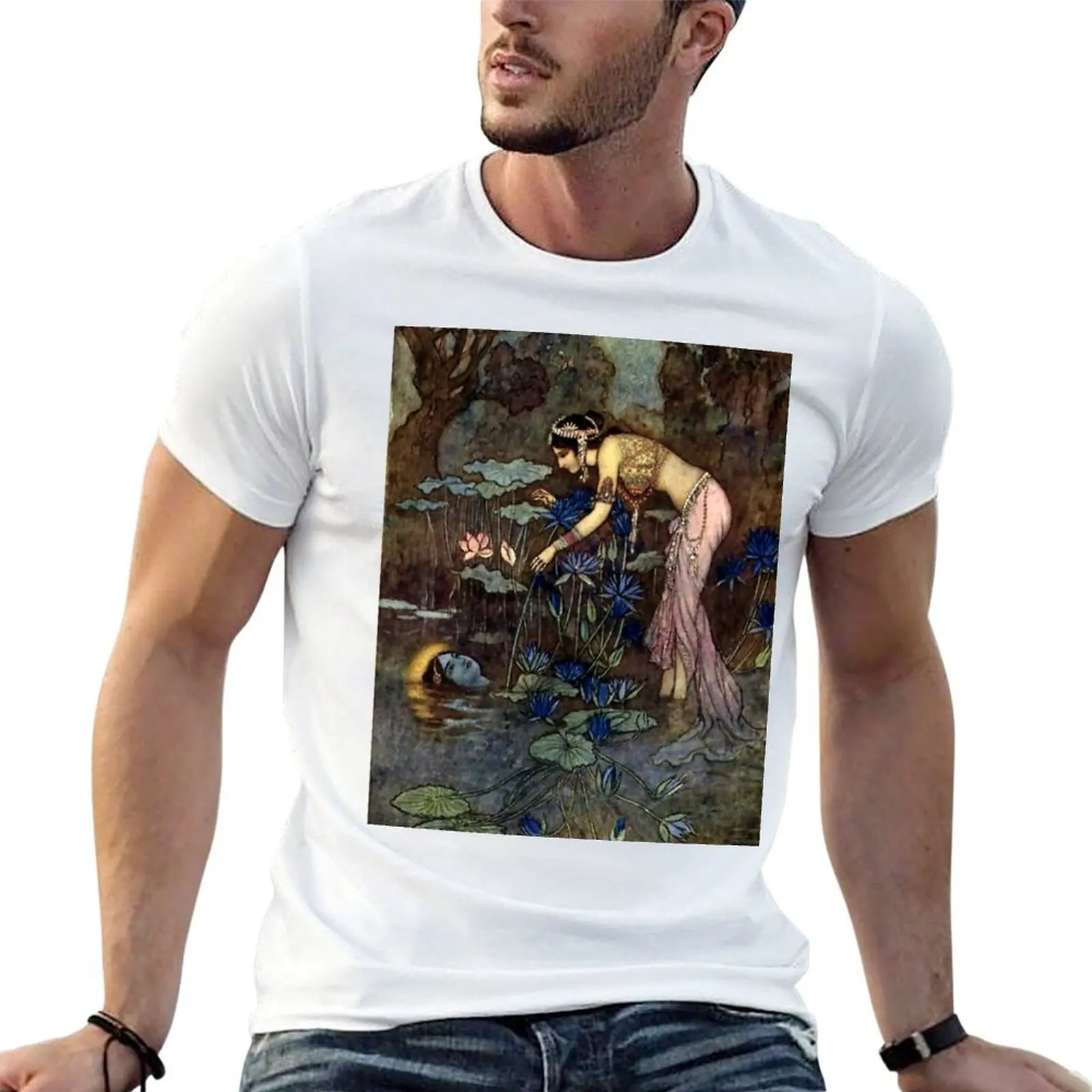“Sita Finds Rama” by Warwick Goble T-Shirt custom shirt boys whites t shirts for men cotton