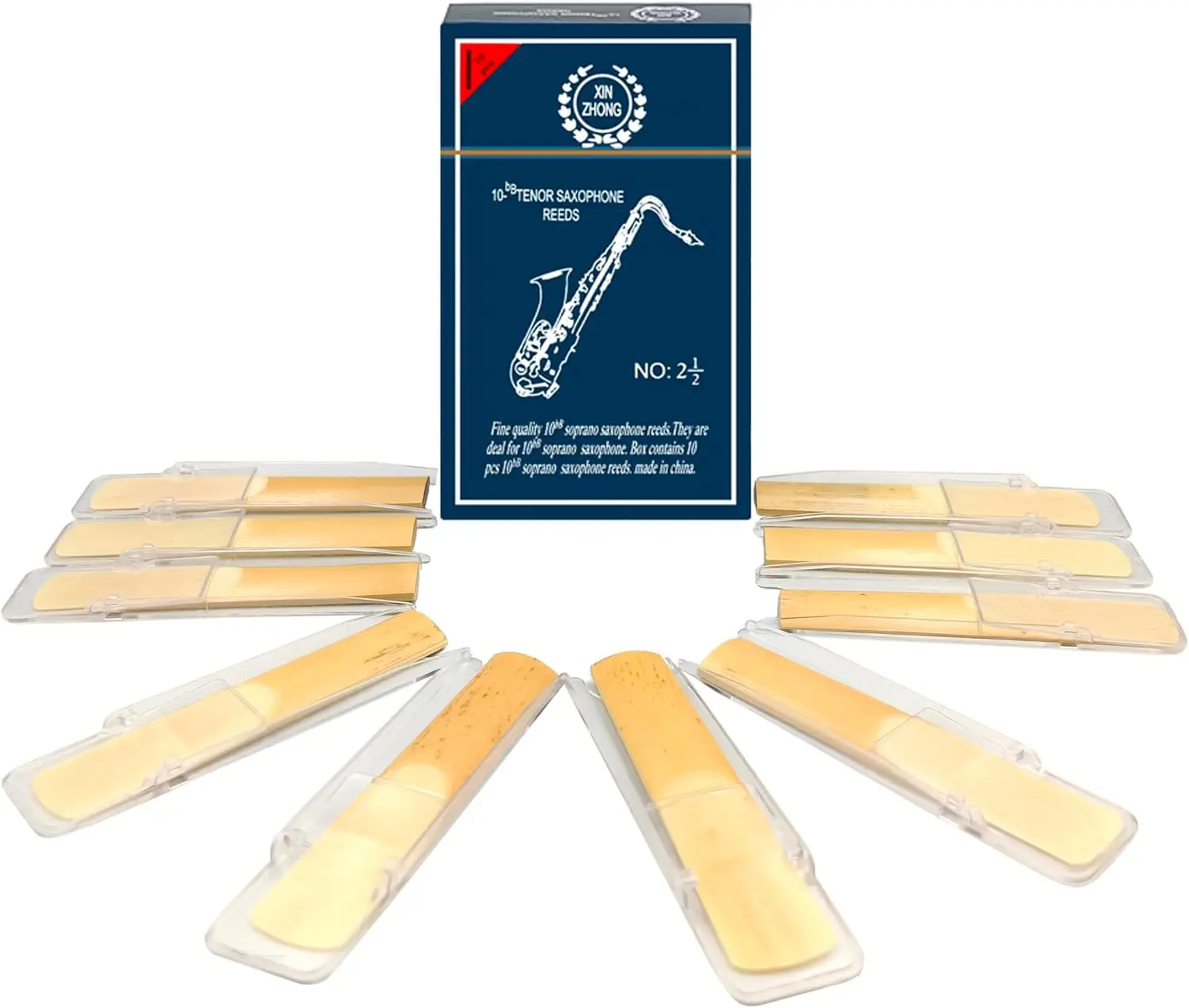 10-teiliges Saxophon-Set für Tenorsaxophon. Der Klang ist reich und tief, geeignet für Auftritte von Schülern und Schulbands.