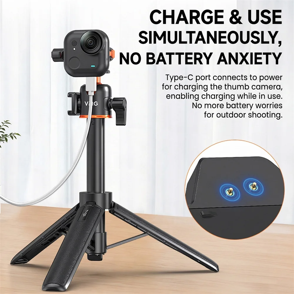 Adapter magnetyczny VRIG z aluminium do szybkiego montażu kamery Insta360 GO Ultra Action, baza rozszerzająca z gwintem 1/4 cala / 2-pinowym — zdjęcie produktu 2