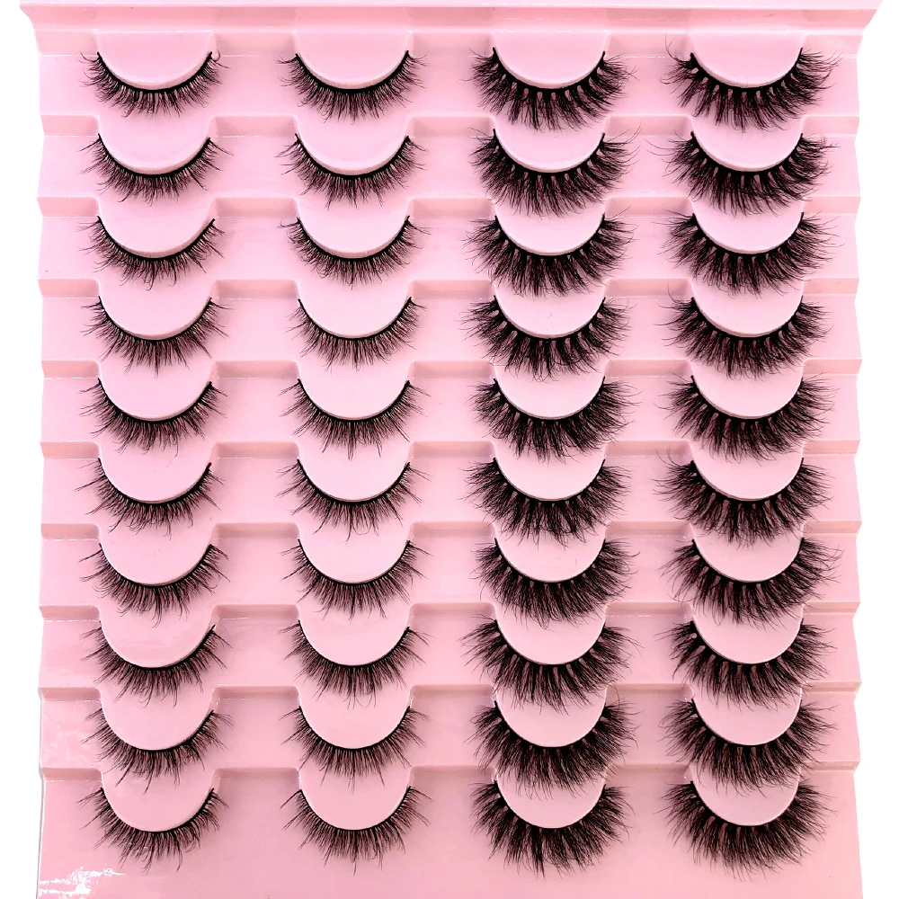 جديد 20 زوجًا من الرموش الصناعية السميكة الطبيعية مكياج طويل 6d رموش بالمنك رمش تمديد رموش بالمنك للجمال