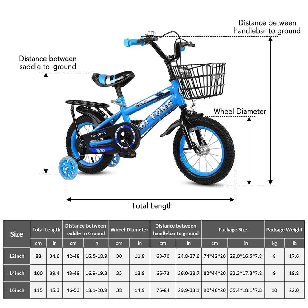 12/14/16 Zoll Kinder fahrrad Jungen Mädchen Kleinkind Fahrrad höhen verstellbares Kinder fahrrad mit abnehmbarem Korb für 2-7 Jahre alt