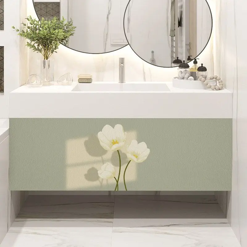VIKAMA Ins Minimalist Bathroom Sink Cover Curtain Waterproof And Dustproof Cabinet Curtain Washbasin Home Decor