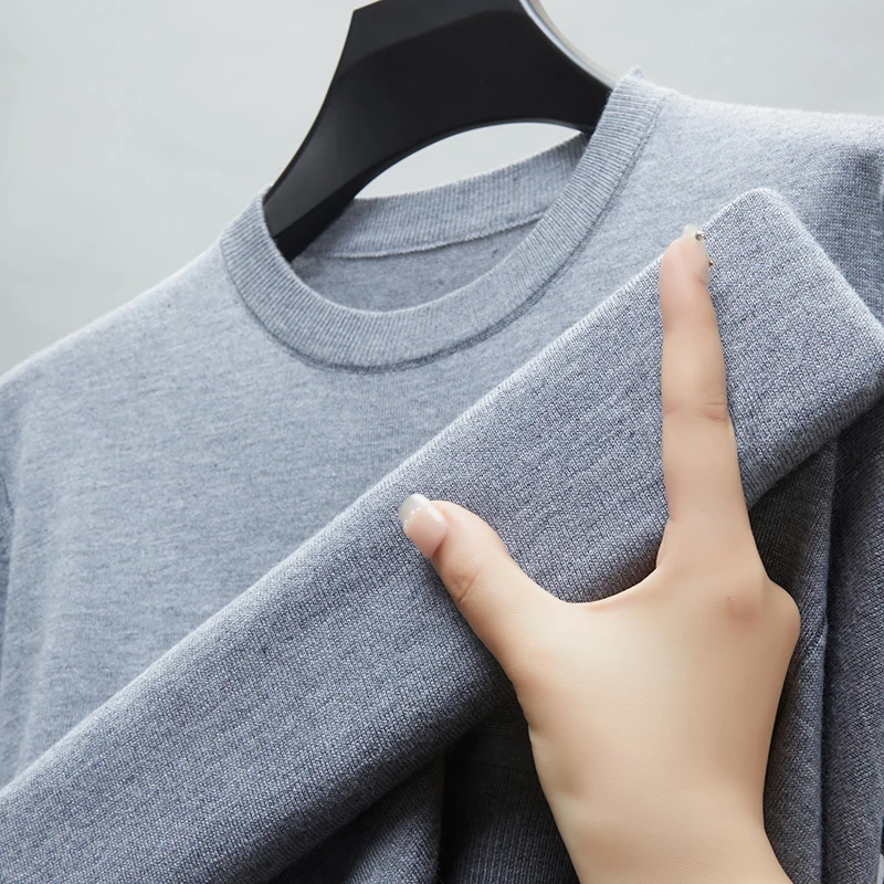 Men's Sweater Men Round Neck Knitted Pullovers Blended Wool Sweater Fall Winter Warm Men Jumper Slim Fit Casual Basic Model Tops
