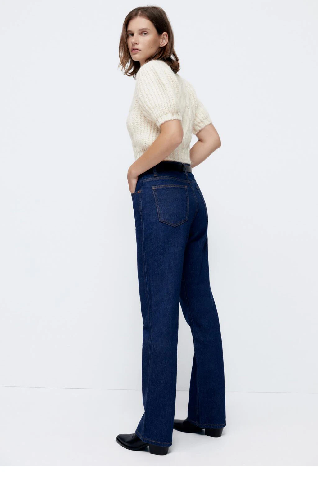 Primavera 2025 Donna Crew Ne ort Sve Maglione lavorato a maglia Versatile Bubble Sve Basic Sle Cotton Blend Faionable Top