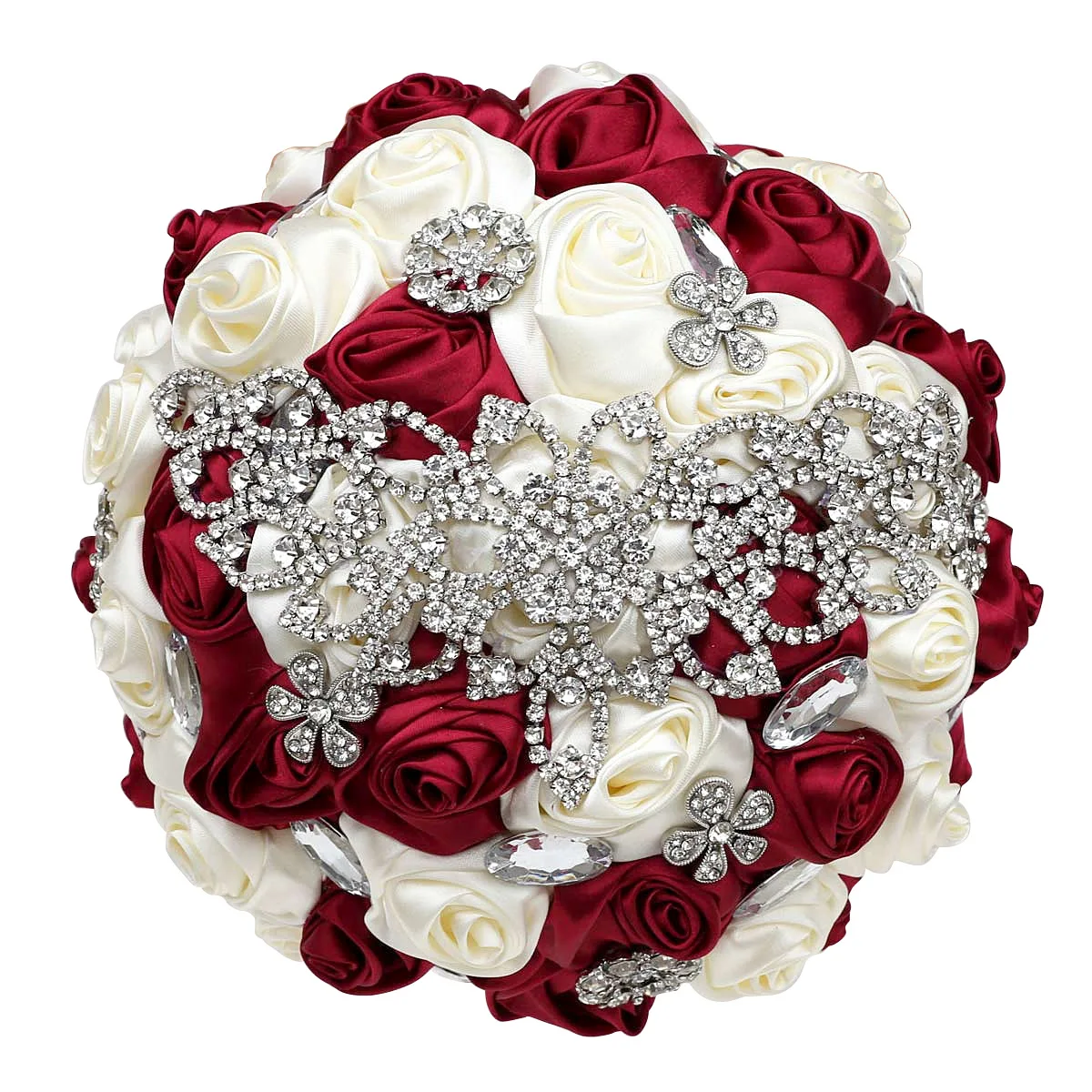 Royal Wedding Bouquet Rhinestone Bride and Bridesmaid Hand Flowers Handmade Bridal Bouquet