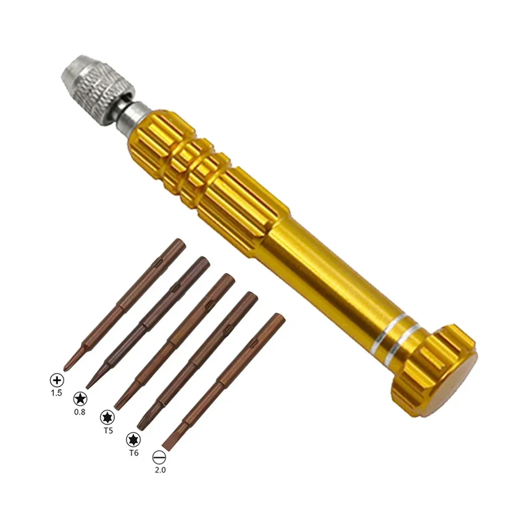 Screwdriver Screw Cell Repair Kit Mobile Watch Phone Tool Torx Set 5*screwdriver Replacement Core 1*screwdriver Grip