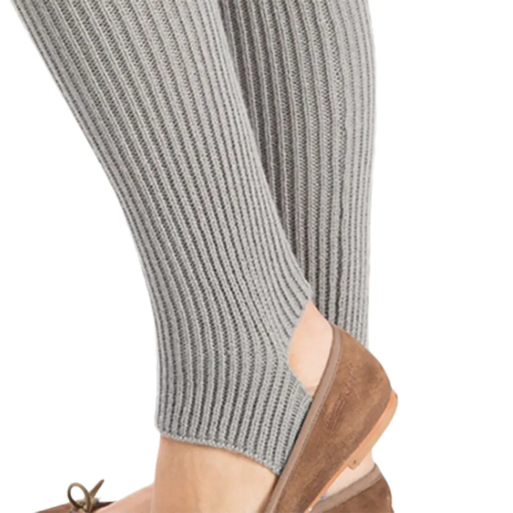 

Women Warm Crochet Knitted Leg Warmers Light Grey Stretchy Size Fit Most Dance Yoga Sports Leg Cuff Socks