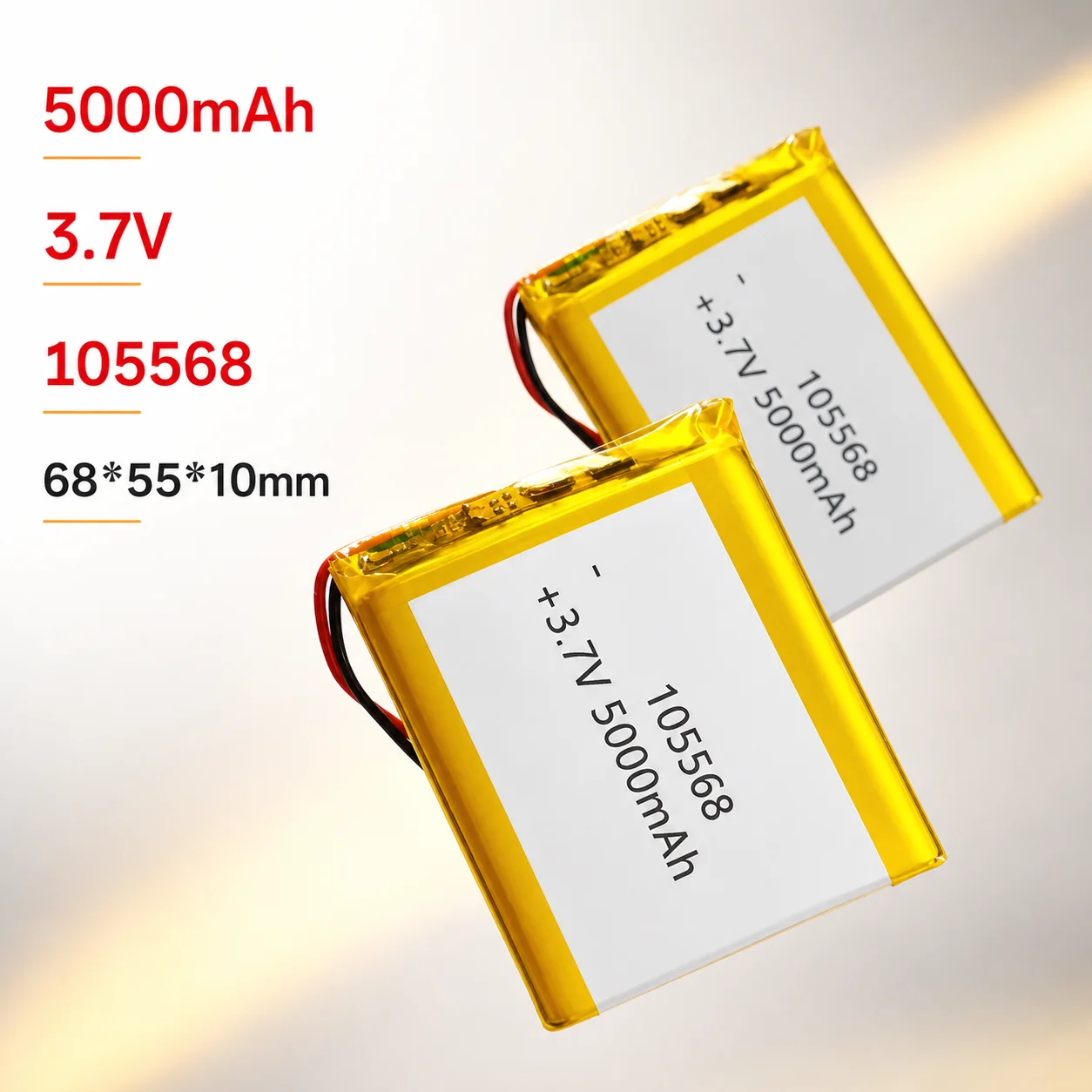 3.7V 5000mAh 105568 LiPo Battery Polymer Lithium Rechargeable Battery for GPS DVD Tablet PC Power Bank 1-10PCS