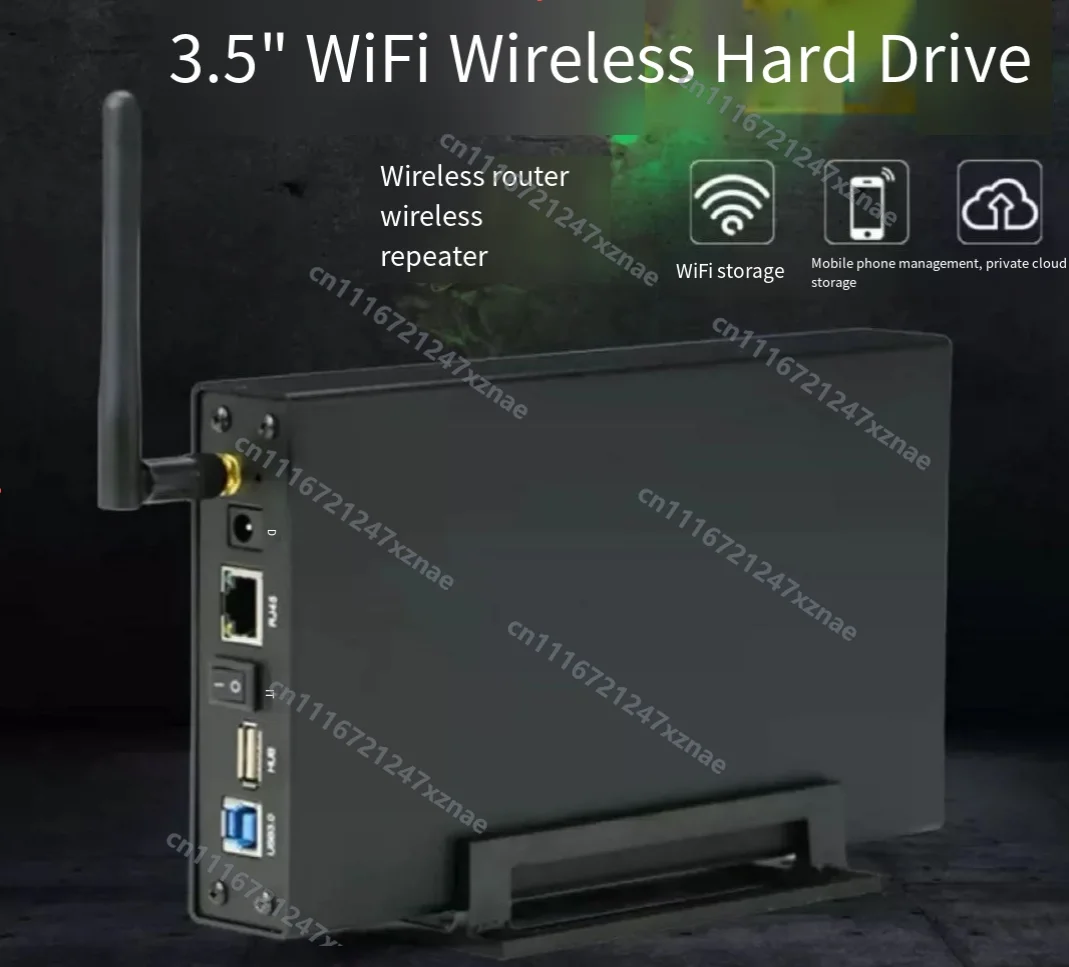 Медиа-сервер BS-U35WF All-in-One с беспроводным подключением, корпусом для HDD 3,5 дюйма, Wi-Fi 6 (300 Мбит/с), USB 3.0, RJ45, NAS, домашнее облачное хранилище, файловый сервер