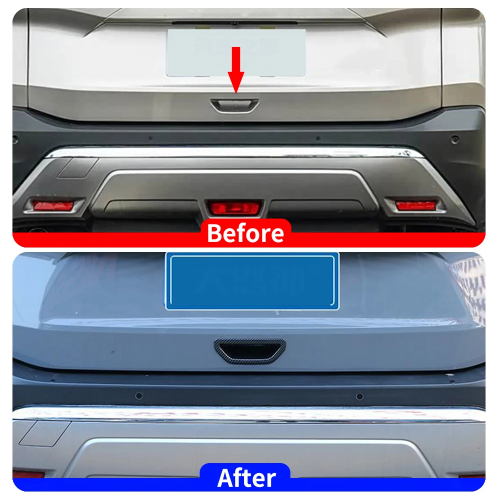 Carbon Fiber Color Tailgate Door Handle Bowl Cover For Nissan X-trail T33 2022-2026 Rogue Rear Trunk Anti Scratch Decor