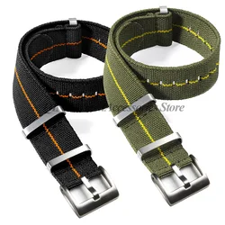 Elastic Nylon Straps 18mm 20mm 22mm French Troops Parachute Bag Watchband Fabric Canvas Bracelet Military Wristband Accessories