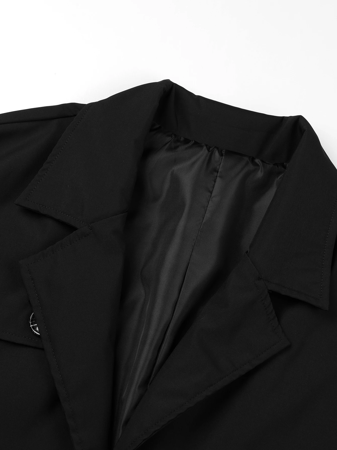 الكورية نمط الرجال زائد حجم خندق معطف ربيع الخريف منتصف طول الشباب سترة الوقوف واحدة الصدر الدافئة الصلبة #3