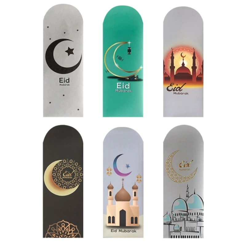 6PCS Muslim Cash Gift Envelopes,Money and Gift Card Holders for Kids Eid Envelop Dropship