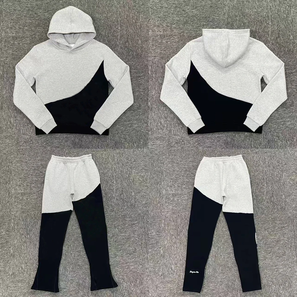 

SY-116 Jogging Streetwear Hoodies Trousers Set Tracksuit Men Clothing Y2k Cotton Sweatshirts Tops Pants Mens Clothes Black