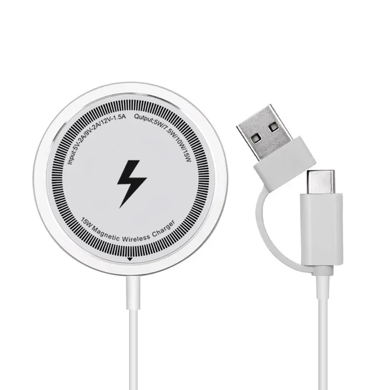 PD15W Magnetic Wireless Charger Dock for Magsafe iPhone 17pro Samsung Xiaomi Mini USB A PD Fast Charging Pad Stand Mag Chargers
