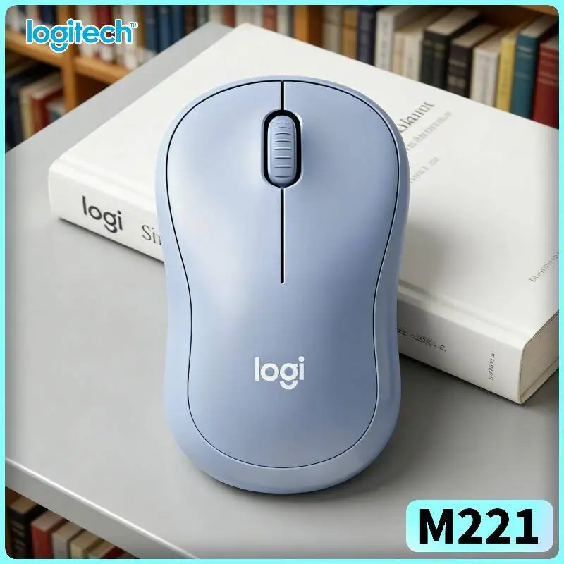 Logitech M221 Ergonomic Silent Mouse - 10m Reliable Range, Long Battery, Smooth Clicks, Library Office Travel Tasks
