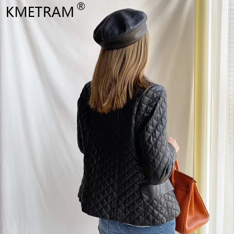 2024 Herfst Winter Echte Schapenvacht Jas Vrouwen Echte Leren Jassen Vrouw Korte Leren Jas Katoenen Jassen Outwear Chaquetas