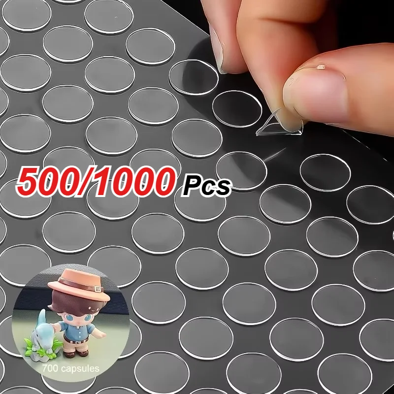 500/1000 PCS Invisible Circular Double-Sided Adhesive Dots Suitable for Multi-purpose Use Posters clothing Balloon Decorations