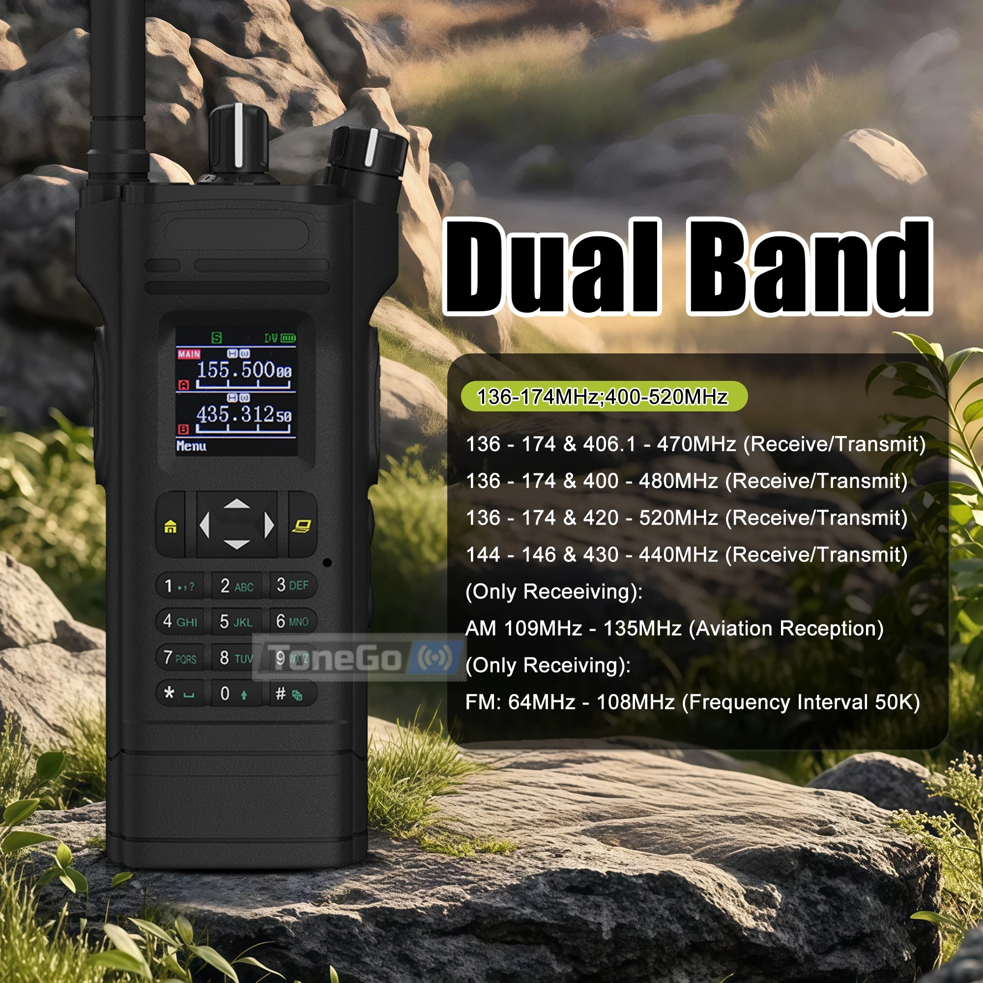 SQ-8000 Walkie Talkie 12W High Power Dual Band Dual Display 128CH Wireless Copy Frequency Type-C Charger APX 8000 Two Way Radio