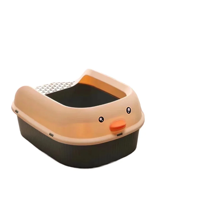 

*Cat litter box oversized semi-closed cat toilet cute duck duck kitten deodorant and splash-proof