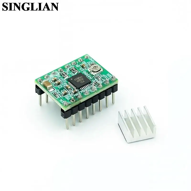 4pcs/lot Green Board Reprap Stepper Driver Stepper Motor Driver Module A4988 With 4pcs Heat Sink