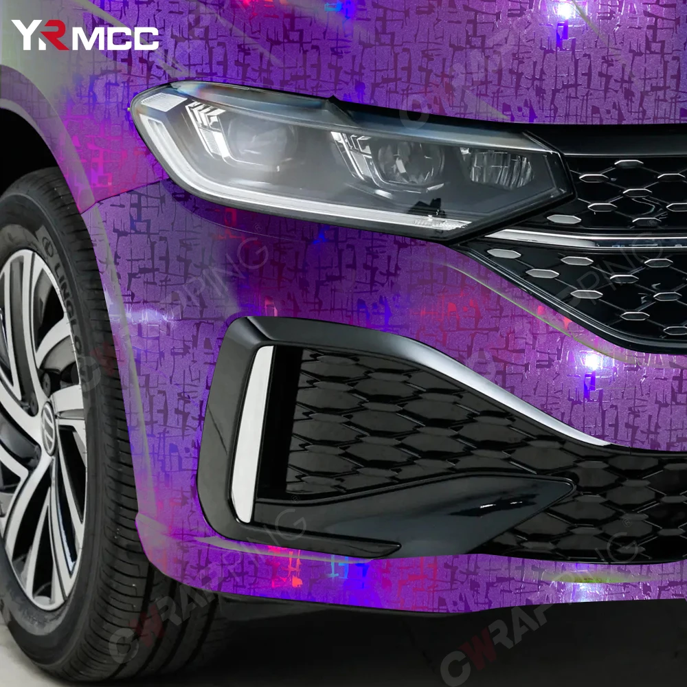 فيلم سيارة ثلاثي الأبعاد جمشت أرجواني مايا فينيل لف شخصية تغيير لون ملصق لامع للدراجات النارية اكسسوارات السيارات #4