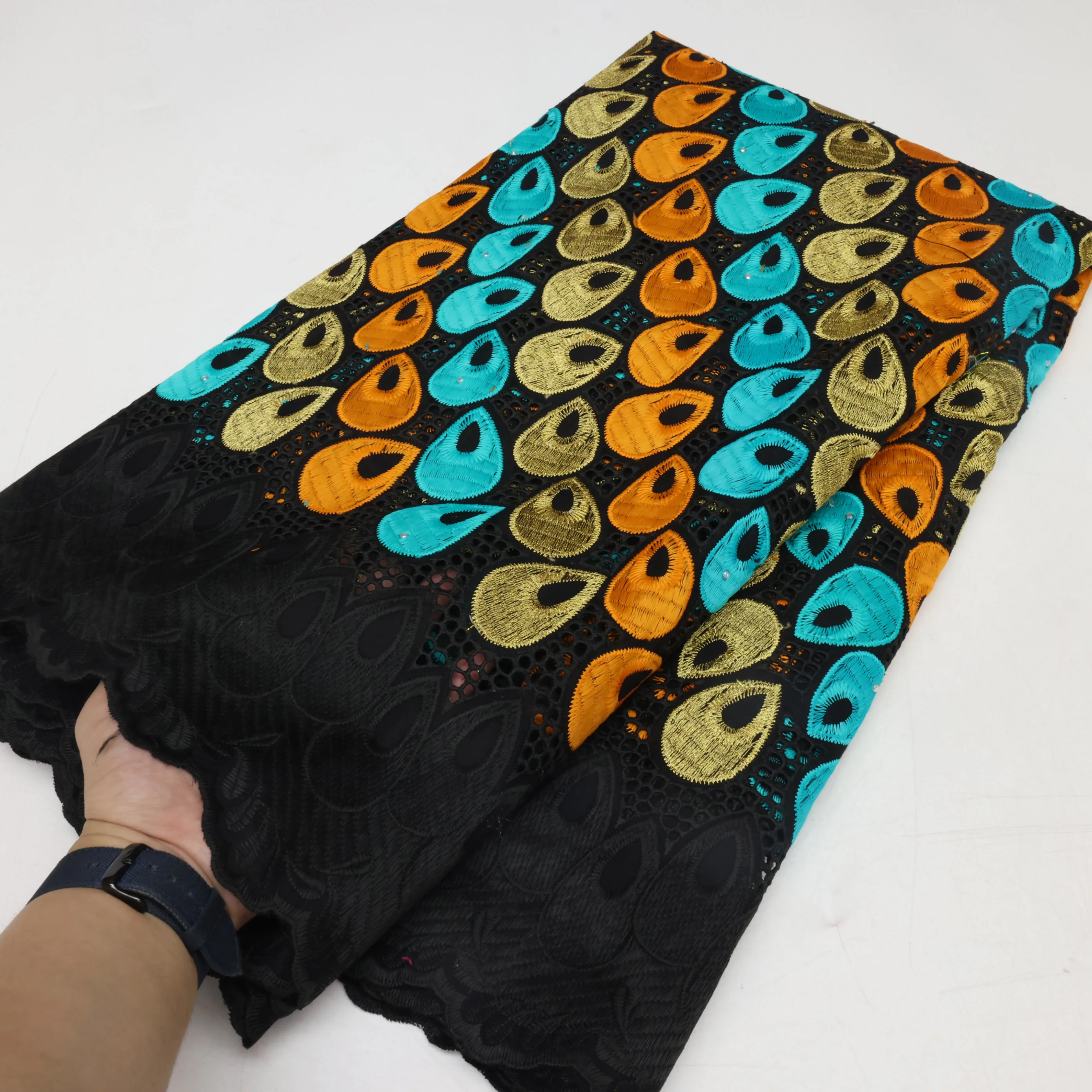 African Style Wedding Dry Lace Fabric 5 Yards Elegant Cotton Lace Material High Quality Dry Lace Fabrics Party Evening Dresses