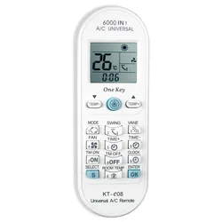 6000 in 1 A/C Universal Remote Control for Toshiba Panasonic Sanyo Fujitsu KT-e08 One Key Series Air Conditioner Conditioning