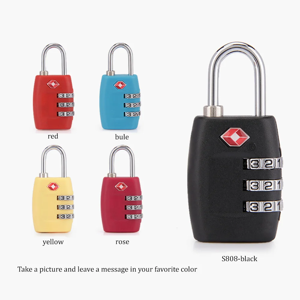 Stylish and firm luggage customs lock padlock Luggage lock pull rod box combination lock multi-color manufacturers spot