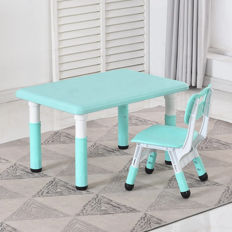 

Children's Desk Chair Set Kindergarten Plastic Dining Drawing Table Adjustable Lift Desk Baby Learning Household
