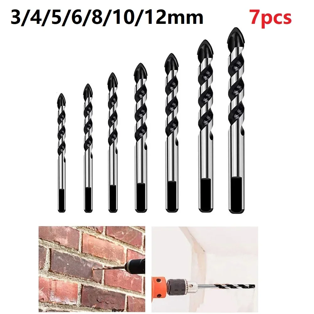 Set Of Seven Drill Bits Concrete Drill Bits Carbide Drill Set Seven Sizes Included Suitable For Hardwood Board