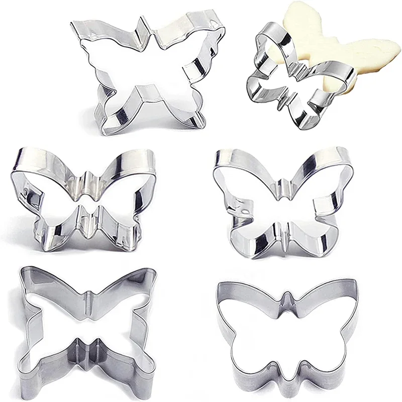 

Stainless Steel Biscuit Mold Set,Butterfly Cookie Cutter Kit,DIY Cake Decoration Tool,Chocolate Pastry Baking Snacks Mold, 5Pcs
