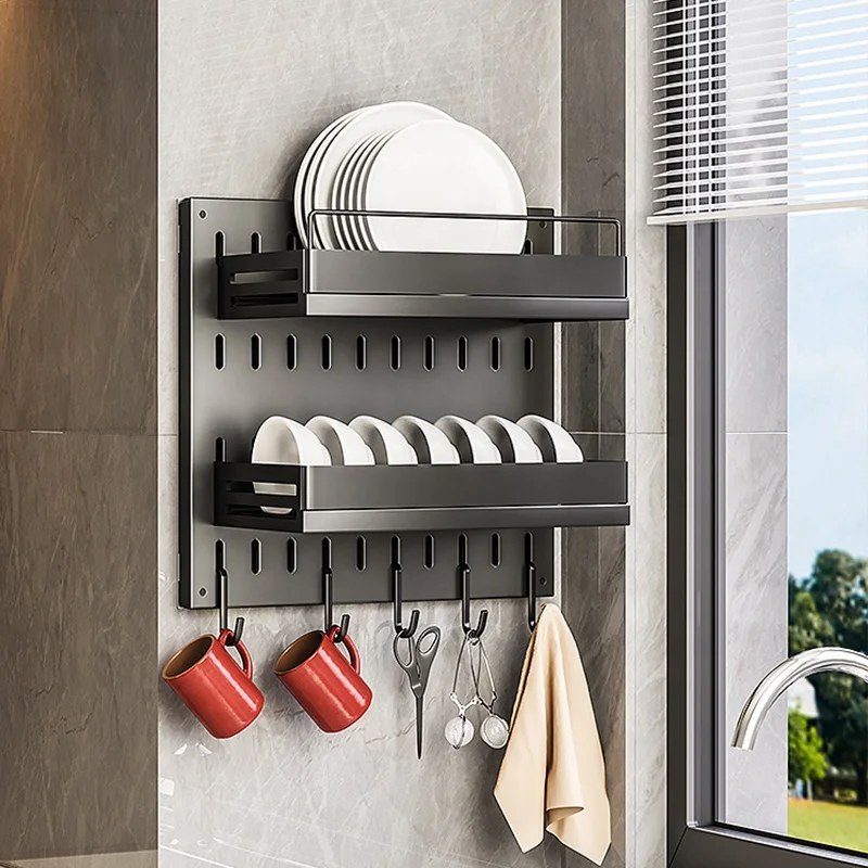 NEW Multifunction Wall Mount Kitchen Shelf Utensils Accessories Home Lid Tools Spoons Seasoning Cutlery Organizer Storage Rack