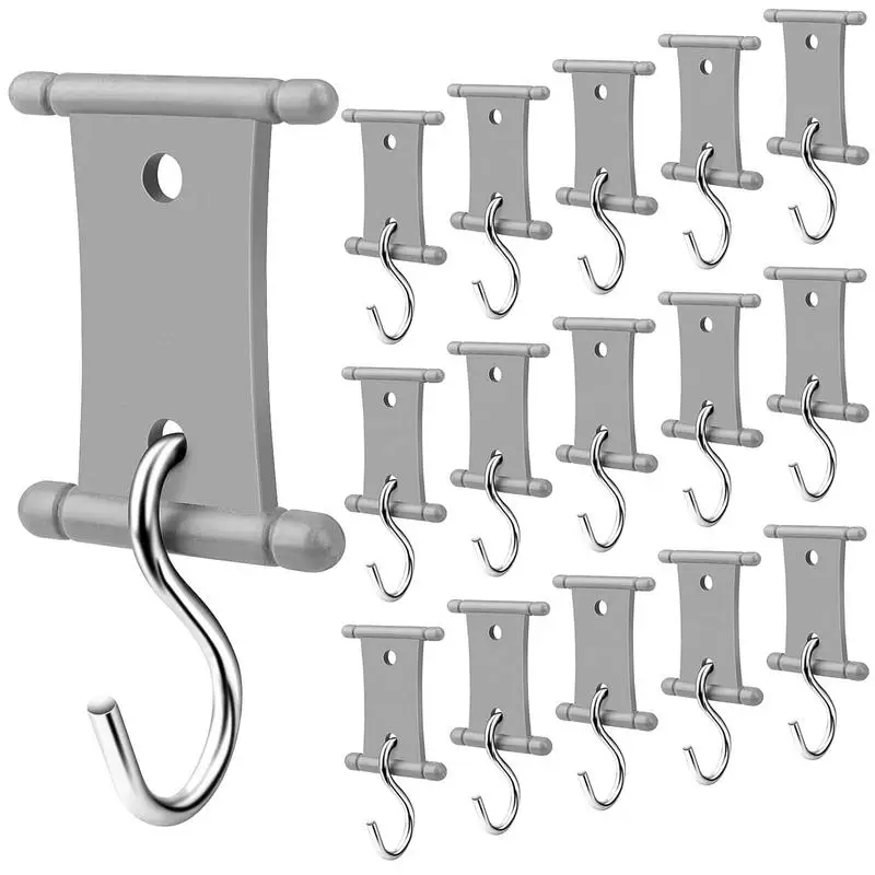 Awning Hooks For RV Canopy Metal Awning Hooks Set 16pcs Camping Awning Accessory Hangers Heavy Duty Double Sided Light Holders