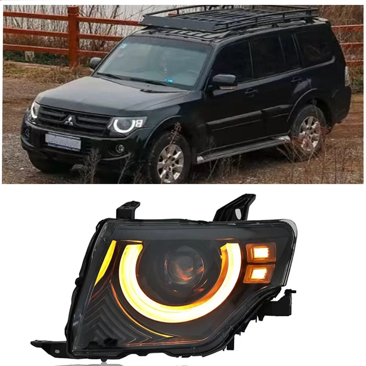 

Pop Headlamp For MITSUBISHI Pajero V97 LED Front Modified V87 V93 Headlights Assembly 2007-2021