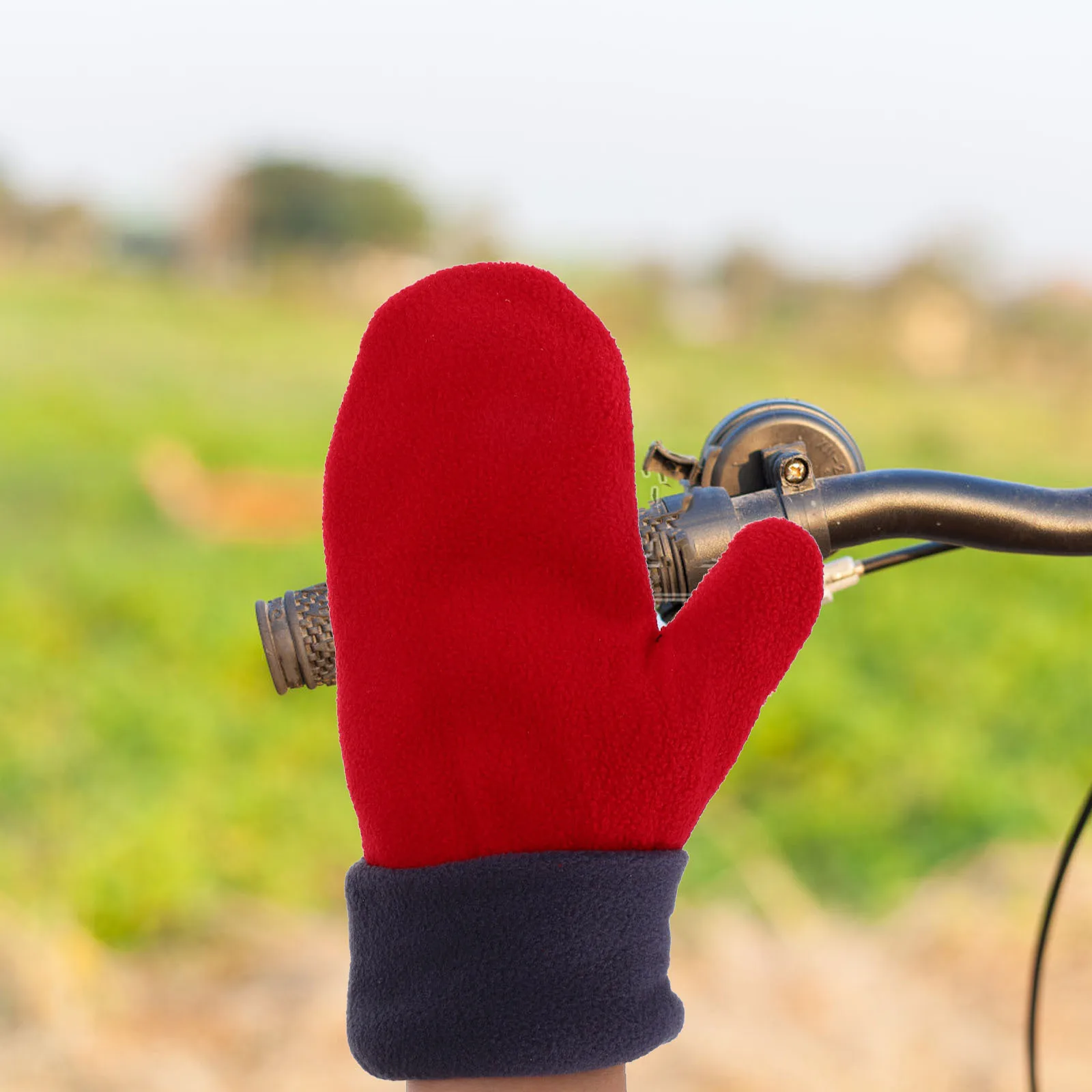 

Christmas Gloves Winter Mittens Adult Fleece Blue Men Couples Thermal Cute for Women