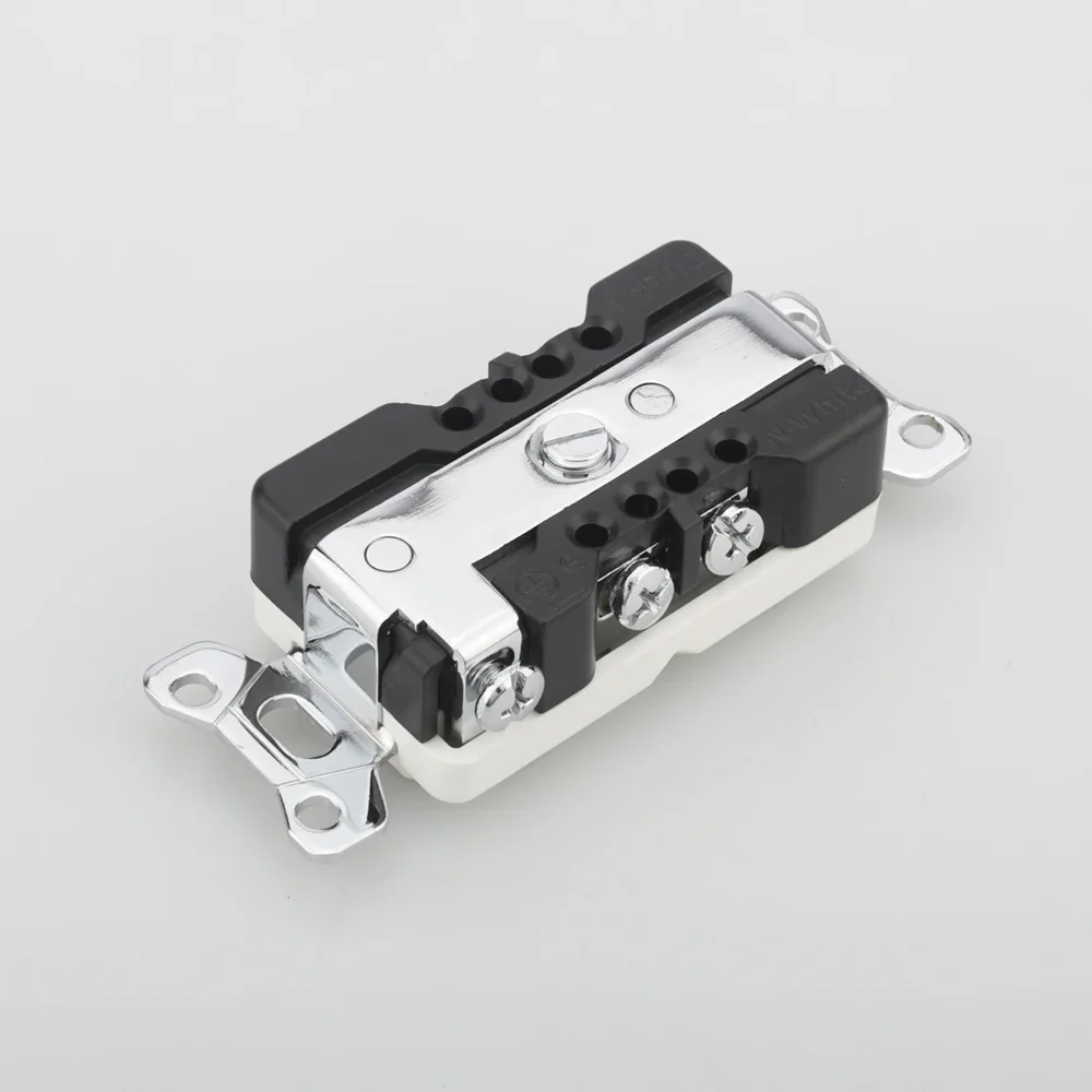 1Piece Audiocrast Pure Copper Rhodium Plated AC US Power Duplex Receptacle Wall Outlet Socket Distributor