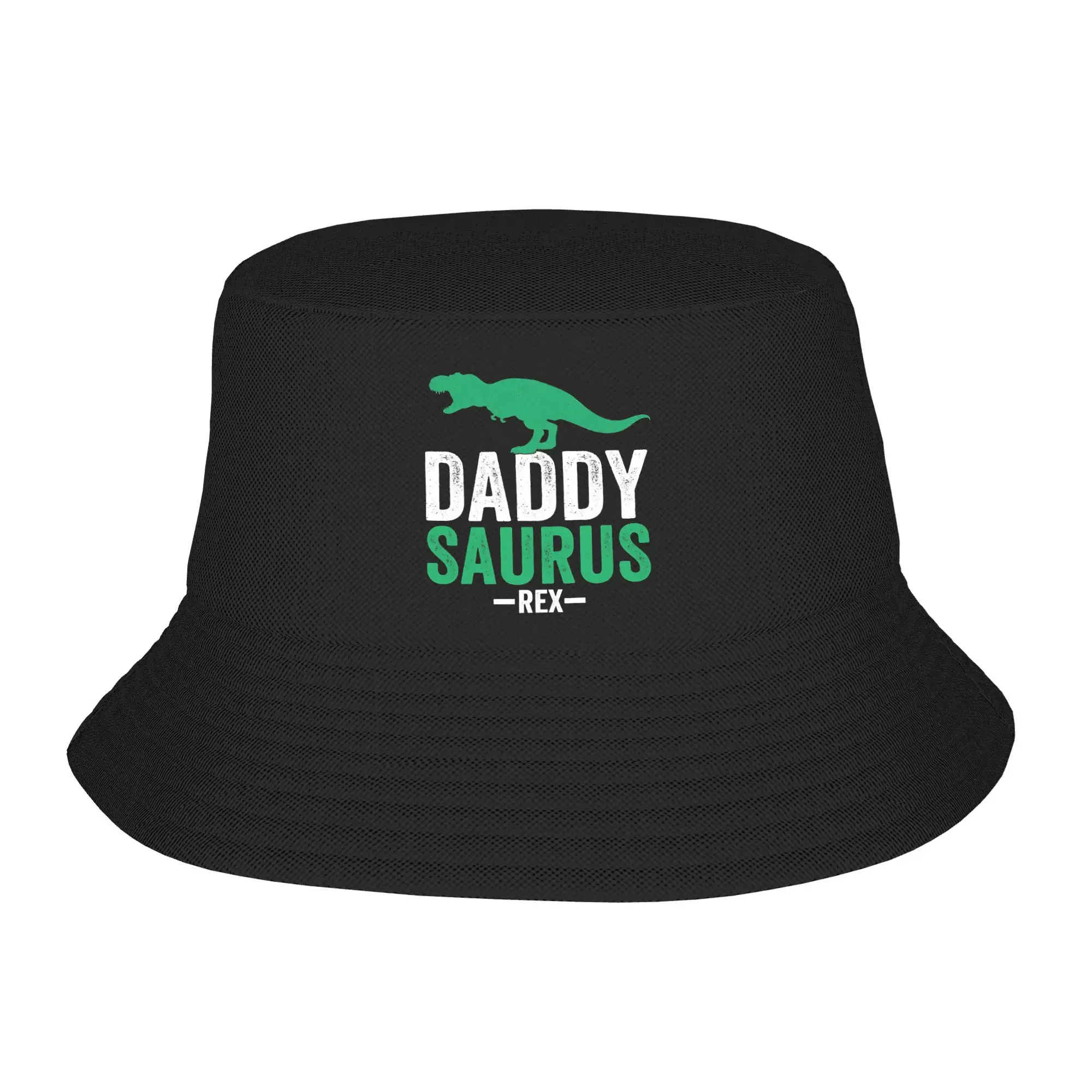 Unisex Daddy Saurus Rex Bucket Hat  Portable Fisherman Hats Summer Classic Travel Hiking Caps Street Style Graphic Sun Hat