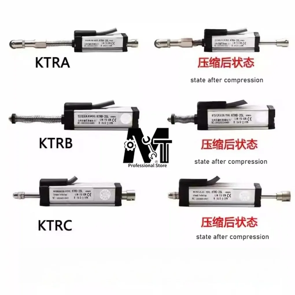 Self-rebound KTR MINI Linear Potentiometer Ruler 10-200mm Automatic Reset Electronic Sensor Miniature Spring Displacement Sensor