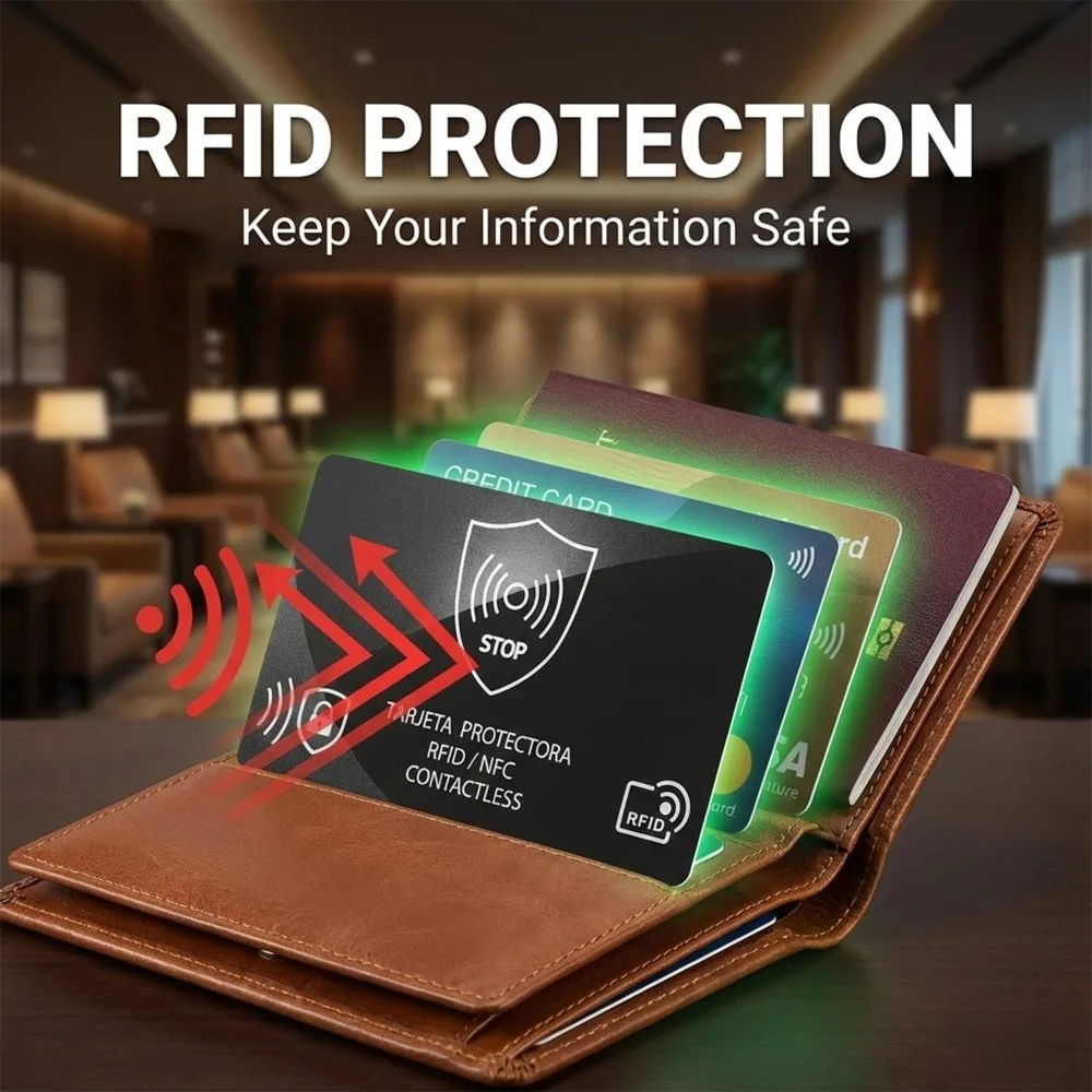 5/1Pcs RFID Blocking Card NFC Bank Debit Blocker Credit Card Protector Identity Theft Prevention for Passport Travel Security